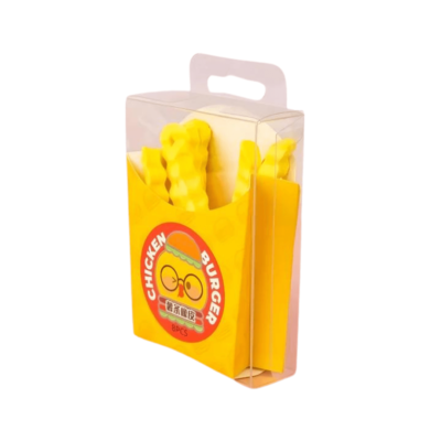 french fries eraser yellow