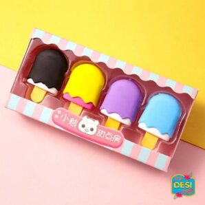 icecream shape erasers set of 4