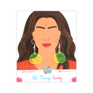 Fire Neon Statement Earring with Packaging