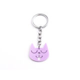 Quirky Purple Cat Wink Keychain