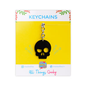 Cool Black Skull Keychain with Packaging