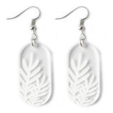 Botanical Fern Drop Transparent Statement Earring