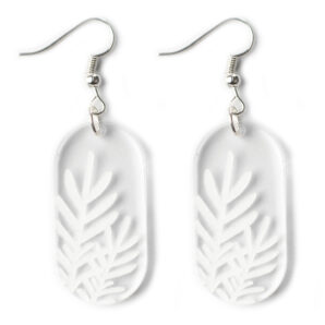 Botanical Fern Drop Transparent Statement Earring