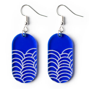 Wave Blue Statementn Earring For Women