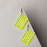 Full View of Yellow Cassette Neon Earring