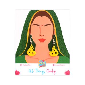 Cheese Yellow Earring With Packaging