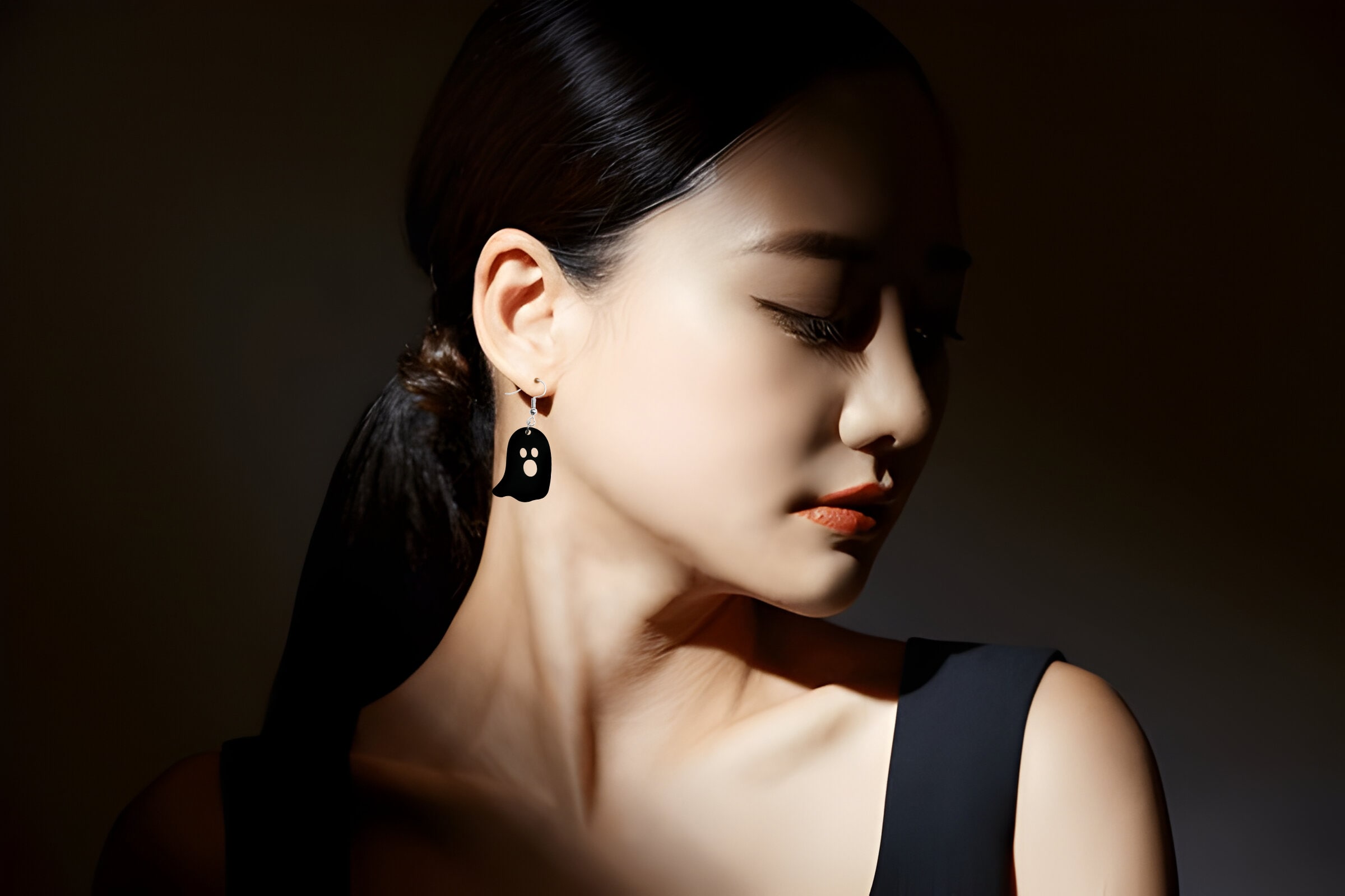Ghost Black Earring For Women
